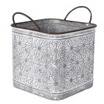 Blumentopf 3er Set 20x20x24 cm Grau Braun Metall Blumentopf