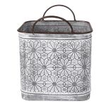 Blumentopf 3er Set 20x20x24 cm Grau Braun Metall Blumentopf