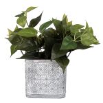Blumentopf 3er Set 20x20x24 cm Grau Braun Metall Blumentopf