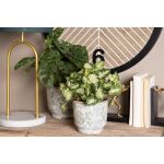 Blumentopf Ø 21x20 cm Grün Beige Keramik Blumen Innenblumentopf