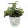 Blumentopf Ø 21x20 cm Grün Beige Keramik Blumen Innenblumentopf