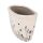 Blumentopf 27x13x14 cm Beige Schwarz Keramik Oval Blumen Innenblumentopf