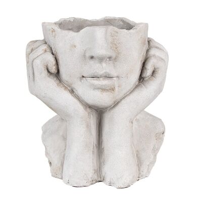 Innenblumentopf Frau 20x17x22 cm Grau Stein Pflanzentopf