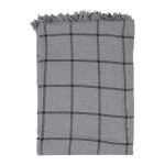 Plaid 125x150 cm Grau Baumwolle Streifen Decke