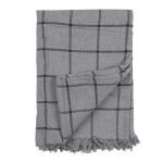 Plaid 125x150 cm Grau Baumwolle Streifen Decke