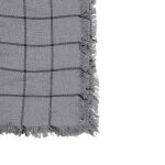 Plaid 125x150 cm Grau Baumwolle Streifen Decke