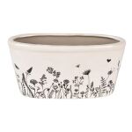 Clayre & Eef Blumentopf 23x11x11 cm Beige Schwarz...