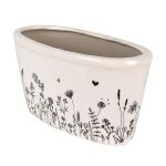 Clayre & Eef Blumentopf 23x11x11 cm Beige Schwarz...
