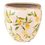 Blumentopf Ø 14x14 cm Gelb Keramik Zitrone Innenblumentopf