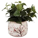 Blumentopf Ø 20x15 cm Beige Braun Keramik Zweigen Innenblumentopf