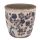Blumentopf Ø 17x16 cm Beige Blau Keramik Blumen Innenblumentopf
