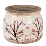 Blumentopf Ø 12x10 cm Beige Braun Keramik Zweigen Innenblumentopf