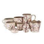 Blumentopf Ø 16x13 cm Beige Braun Keramik Zweigen Innenblumentopf