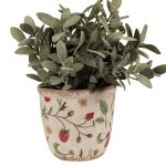 Blumentopf Ø 11x10 cm Beige Rot Keramik Erdbeeren Innenblumentopf