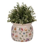 Blumentopf Ø 16x13 cm Beige Keramik Blumen