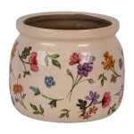 Blumentopf Ø 12x10 cm Beige Keramik Blumen