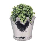 Blumentopf Ø 15x14 cm Silberfarbig Terrakotta