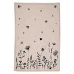 Geschirrtuch 50x70 cm Beige Schwarz Baumwolle Blumen...