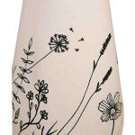 Geschirrtuch 50x70 cm Beige Schwarz Baumwolle Blumen Küchentuch