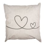 Kissenbezug 45x45 cm Beige Grün Polyester Herzen Dekokissen