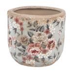 Blumentopf Ø 14x13 cm Grau Keramik Blumen